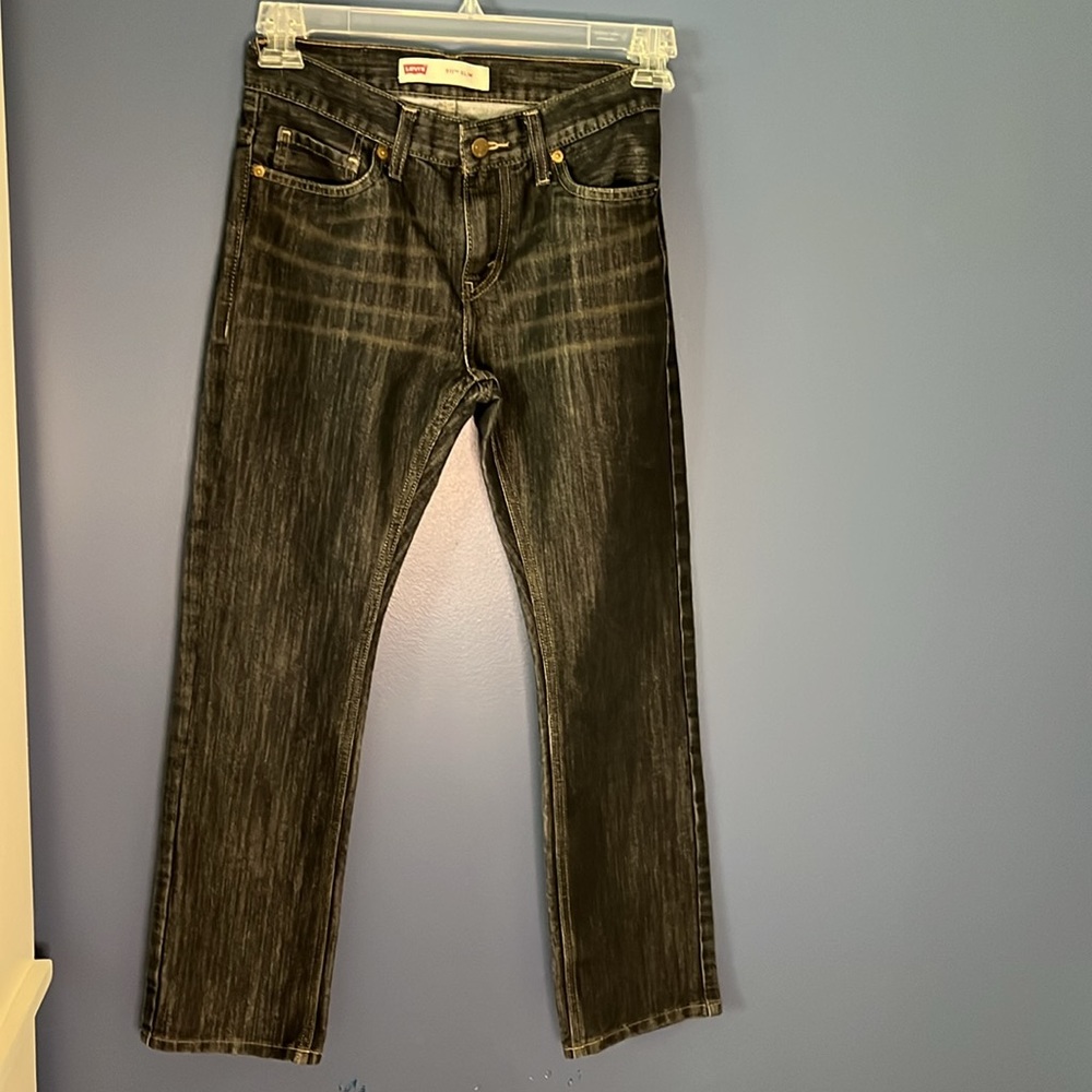 LEVI'S - BOYS 5 pocket 511 slim (size 14 reg) dark blue denim jeans, like new.